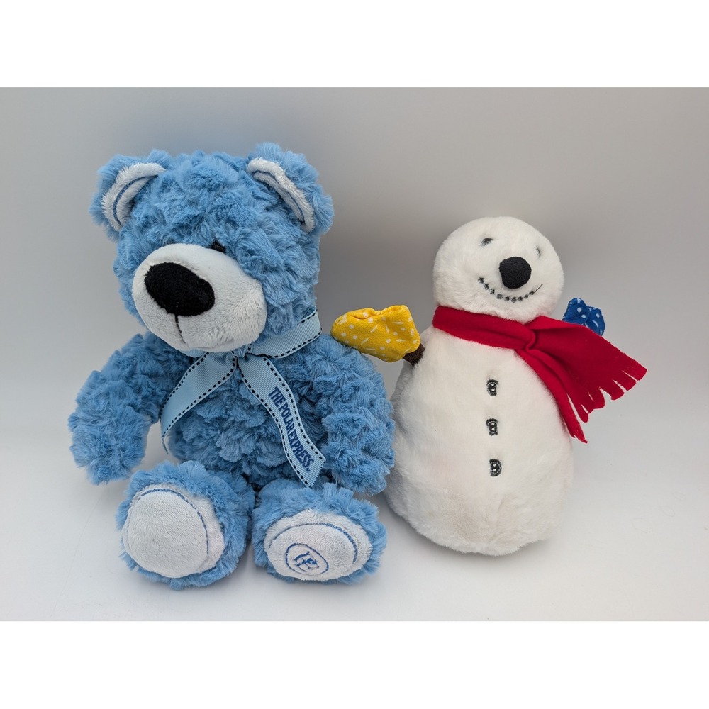 The Polar Express Plush Lot Blue Bear Snowman Christmas 2022 Toy